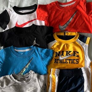 Nike Kids' Multicolor T-Shirt/Shorts/One piece fleece Collection- 7 pieces total
